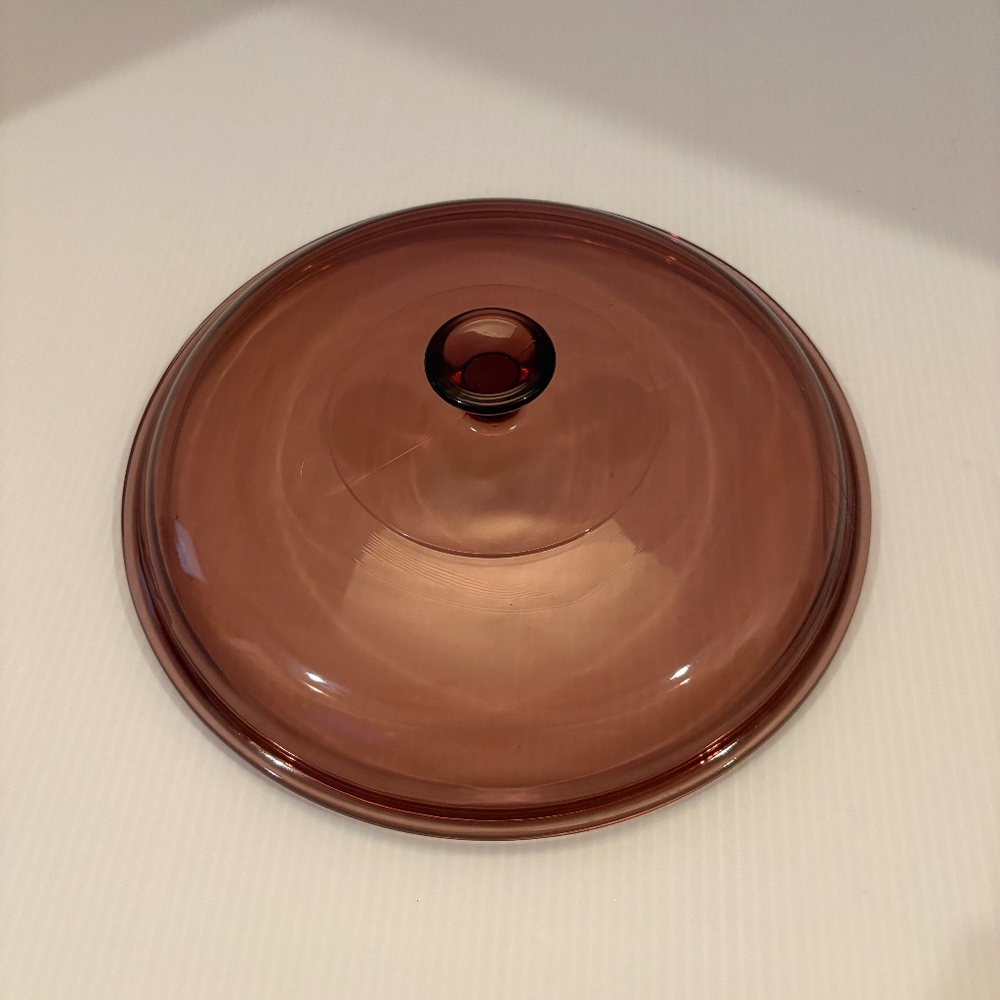 1 Cranberry Vision Lid Only Round 624 C 8 1/2" Replacement no Ridges
